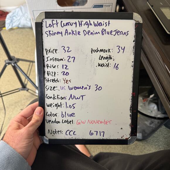 Loft Curvy High Waist Skinny Ankle Denim Blue Jeans US Womens 30 New - Picture 6 of 6